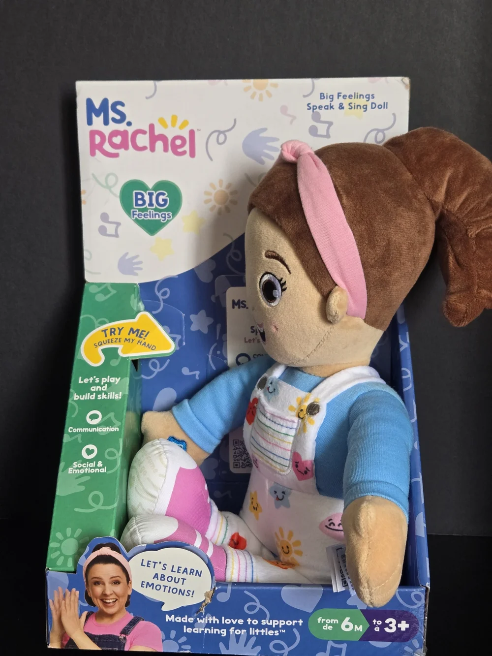 Ms. Rachel Big Feelings Speak & Sing Doll Sensory Learning Toy New In Box NIB